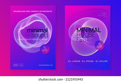 Trance party. Dynamic gradient shape and line. Digital concert banner set. Neon trance party flyer. Electro dance music. Electronic sound. Club dj poster. Techno fest event.