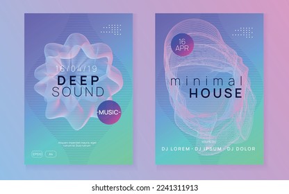 Trance party. Dynamic gradient shape and line. Energy discotheque banner set. Neon trance party flyer. Electro dance music. Electronic sound. Club dj poster. Techno fest event.