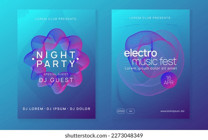 Trance party. Energy concert banner set. Dynamic gradient shape and line. Neon trance party flyer. Electro dance music. Electronic sound. Club dj poster. Techno fest event.