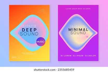 Trance Party. Music And Nightlife Design. Graphic Pattern For Set Template. Modern Techno Fest. Jazz Glitch For Presentation. Pink And Blue Trance Party