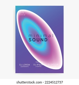 Trance Party. Wavy Dance Fest. Music And Nightlife Vector. Modern Art For Brochure. Memphis Pattern For Cover Concept. Purple And Blue Trance Party