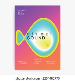 Afiche de Trance. El Arte De Jazz Para Todo. Concepto De Casa Y Exposición. Fondo Futurista Para Plantilla De Invitación. Cool Electro Fest. Afiche De Tráfico Amarillo Y Turquesa