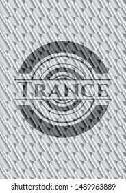 Trance shiny silver emblem. Scales pattern. Vector Illustration. Detailed.