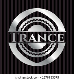 Trance silvery shiny badge. Vector Illustration. Mosaic.