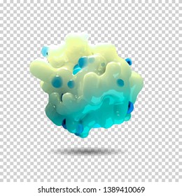 Trancparent background with realistic 3D molecule. Organic vector structure