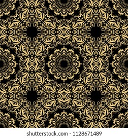 Trancsendental modern pattern with geometric art deco ornament. vector illustration. oriental design.