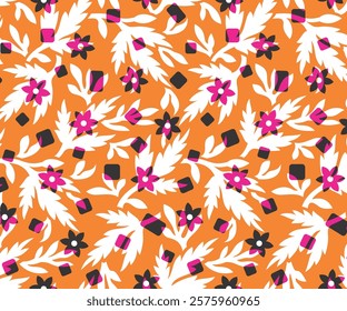 Trandy flower design pattern for fabric. paper print, background, wallpaper