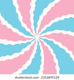 Trangender pride celebration concept. Trans flag colors twist rays vector background
