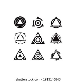 trangle circle vector set icon design