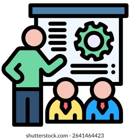 Traning Programs Icon Lineal Color Vector Illustration