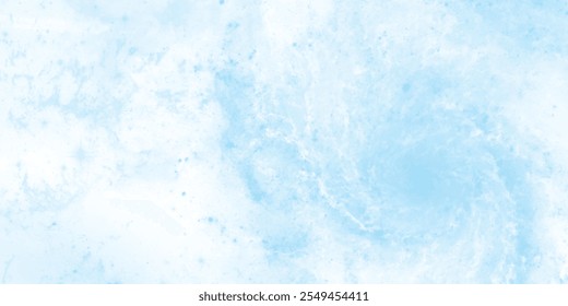 Tranquil Abstract Artwork with Hazy Blue and White Watercolor Effects