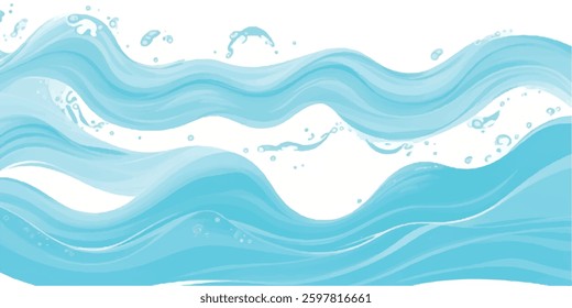 Tranquil Abstract Watercolor Ocean Wave Texture with Soft Shades of Blue and Green, Ideal for Use as a Background in Ocean-Themed or Serene Graphic Designs.
