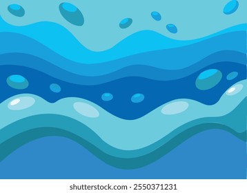 Vetor de ondas abstrato azul tranquil - Ilustração calmante do oceano	