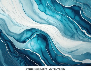 Tranquil Blue Marble Texture with Subtle Ocean Waves