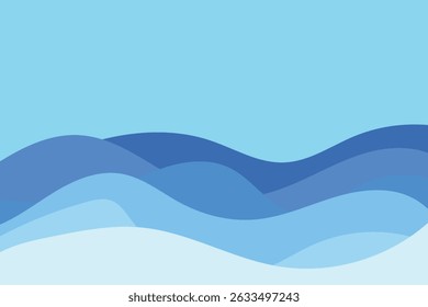 Tranquil Blue Waves Abstract Vector Background Art