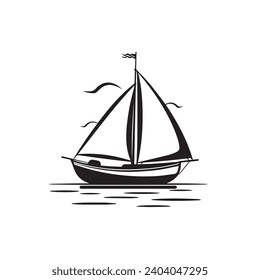 Tranquil Boat logo vector illustration. Tranquil Boat vector Icon and Sign.