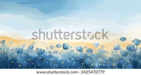 Similar – Image, Stock Photo Blue flowering field at the roadside