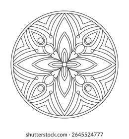 Tranquil jardim pétala mandala colorir página do livro
