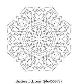 Tranquil Kids Mandala Coloring Book Page for kdp Book Interior. Peaceful Petals, Ability to Relax, Brain Experiences, Harmonious Haven, Peaceful Portraits, Blossoming Beauty mandala design.