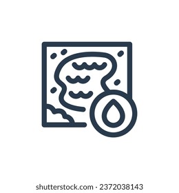 Tranquil Lake Topography Vector Icon Illustration