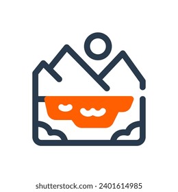 Tranquil Lake Vector Icon Illustration for Calm Waters