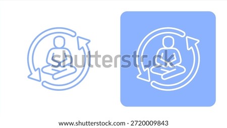Tranquil LineTwo-tone color and contrasting background icon illustration