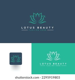 Tranquil Lotus Beauty Logo Design. Serene Logo Design for Spas, Skincare, Yoga Studios, and Wellness Brands. Lotus Vector Illustration.