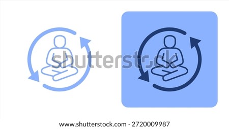 Tranquil MixedTwo-tone color and contrasting background icon illustration