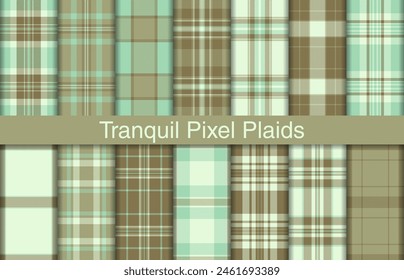 Tranquil olive plaid bundles, textile design, checkered fabric pattern for shirt, dress, suit, wrapping paper print, invitation and gift card.