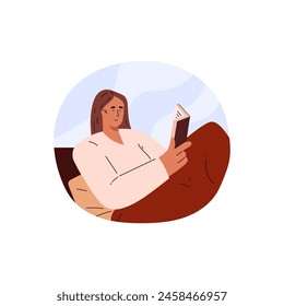 Tranquil reading time. A vector illustration of a relaxed individual engrossed in a book, cozied up in a snug blanket, symbolizing quiet leisure.