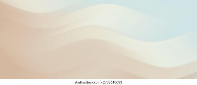 Tranquilo beige suave que se funde en la superficie ondulada lisa azul claro.