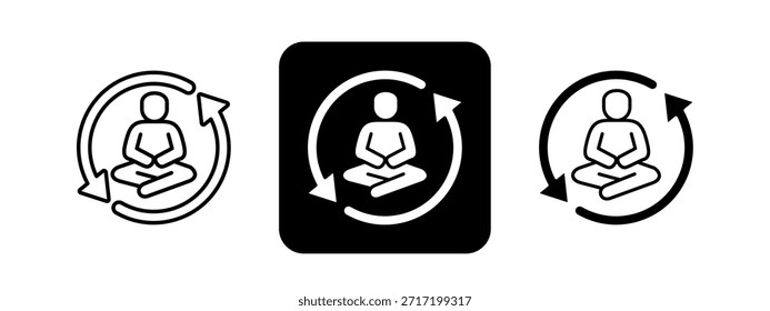Conjunto de ilustrações de vetor de desenho de cor sólida e linha preta tranquilas