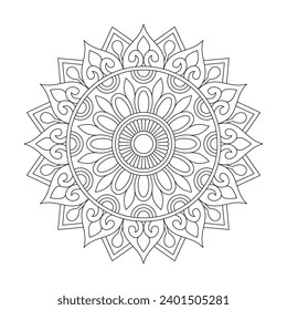 Tranquil spirals mandala coloring book page for kdp book interior. 