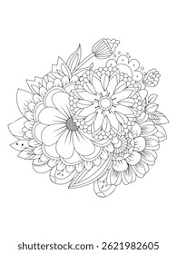 Tranquil Spring Flowers Coloring Book for Meditation