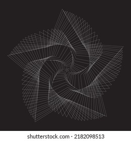 Tranquil star wave spiral line art