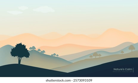 Tranquil Sunset Gradient Abstract Vector BG Background