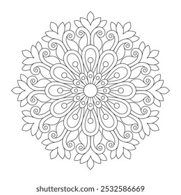 Tranquil Tapestries Kids mandala colouring book page, vector file, tattoo design, wall art, simple mandala art, Design for a wallpaper Paint shirt and tile Sticker Design, vector file