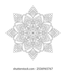 Página do livro de colorir Mandala dos Territórios Tranquil. Fácil Mandala colorir páginas do livro para adultos para relaxar, experiências dar alívio. Arquivo de vetor redimensionável