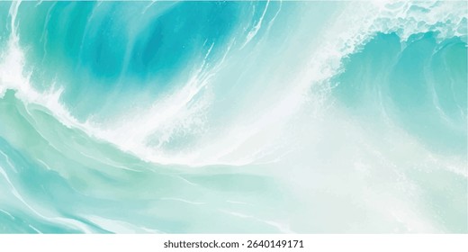 Tranquil watercolor sea texture featuring light blue and green hues. Hand-painted abstract art perfect for backgrounds, invitations, and creative projects.
