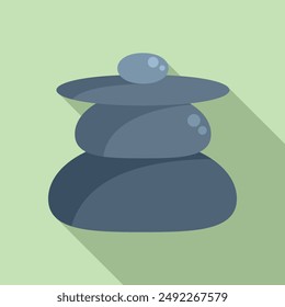 Tranquil zen stone stack illustration with balanced pebbles. Creating a sense of harmony and stability in a serene and peaceful japanese garden setting. Perfect for meditation. Relaxation