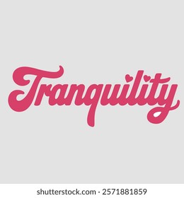 Tranquility in typography text about valentine vector transparent background