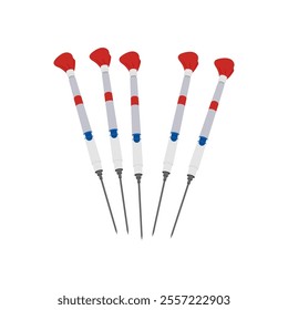 Tranquilizer Darts, Veterinary Flat Vector Illustration