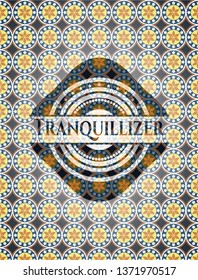 Tranquillizer arabesque emblem background. arabic decoration.