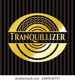 Tranquillizer golden badge or emblem. Vector Illustration. Detailed. 