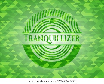 Tranquillizer green emblem with mosaic background