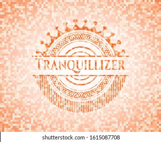 Tranquillizer orange mosaic emblem with background