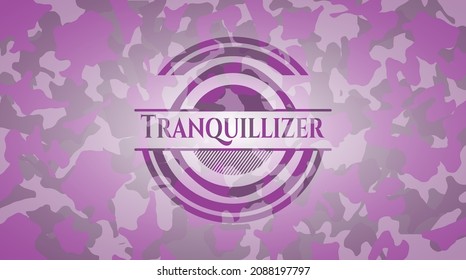 Tranquillizer pink on camo pattern. Vector Illustration. Detailed. 