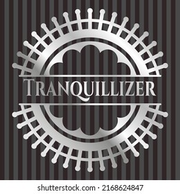 Tranquillizer silvery badge. Vector Illustration. Mosaic. 