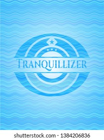 Tranquillizer water wave representation emblem background. Vector Illustration. Detailed.