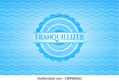 Tranquillizer water wave representation style badge. Vector Illustration. Detailed.